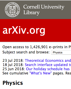 arXiv قاعدة علمية مجانية للتخصات العلمية و التقنية .