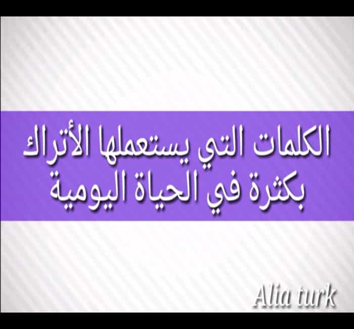 كورس تعليمي : العبارات التي يستعملها الأتراك بكثرة في الحياة اليومية