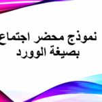 نموذج محضر اجتماع بصيغة الوورد