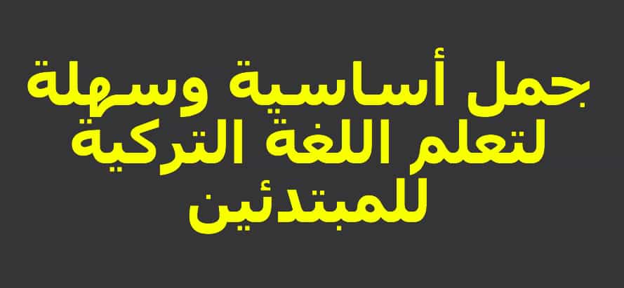 كورس تعليمي: جمل أساسية وسهلة لتعلم اللغة التركية للمبتدئين