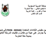 تقنين مقياس الذكاءات المتعددة MIDAS-TEEN في ضوء نظرية جاردنر على عينة من طلاب المرحلة الثانوية بمكة